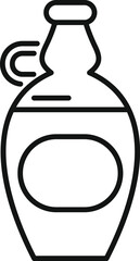 Simple line art illustration of a glass jug containing delicious fresh maple syrup