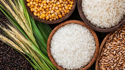 A closeup of grains like rice