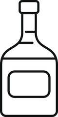 Simple line art illustration of a bottle with a blank label, perfect for showcasing your brand