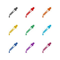 Dropper icon isolated on white background. Set icons colorful