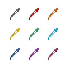 Dropper icon isolated on white background. Set icons colorful