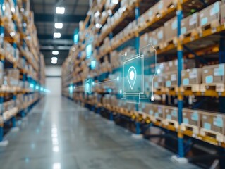 Real Time Inventory Management System Displaying Product Locations and Levels in Logistics Warehouse