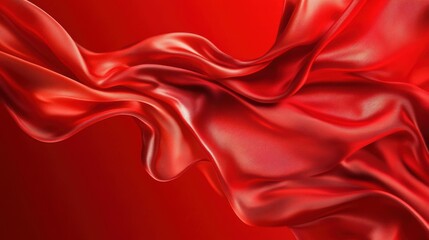 Obraz premium Red abstract background with flowing silk cloth, red gradient, simple and elegant, with a sense of luxury.