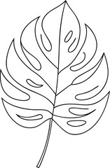 leaves line art illustration black and white