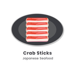 Hand drawn vector illustration of crab sticks