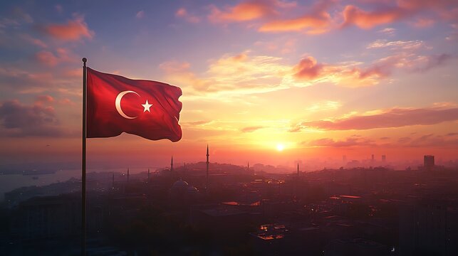 Turkey flag icon, Flag background