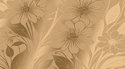 Luxurious golden botanical background. Printable wallpapers, covers, wall art, greeting card, wedding cards, invitations.