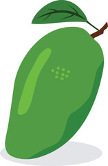 Green mango ilustration, vector, simple and editable 