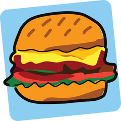 burger vector illustration in a simple and attractive style 