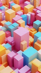 Obraz premium Abstract 3D Colorful Geometric Shapes Background Illustration