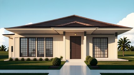 Fototapeta premium 3d beautiful residential house render