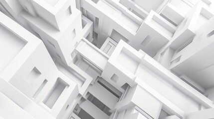 White architectural minimalism background or screensaver. Future urbanistic theme.