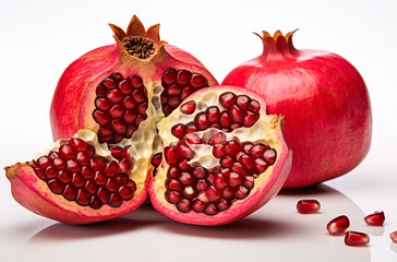 Pomegranate cut in half with seeds