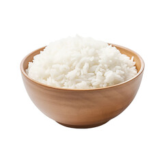 bowl of rice isolated on white background