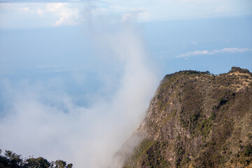 landscape with fog clouds
