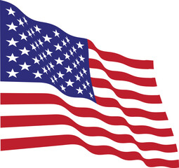 Fototapeta premium Vector Illustration of Waving American Flag - United States Patriotic Symbol