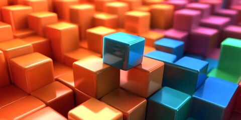 Obraz premium Abstract Colorful Cubes Pattern Background