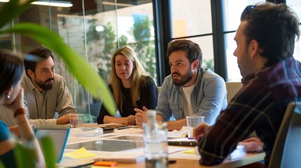 group of innovators brainstorming ideas for a disruptive technology