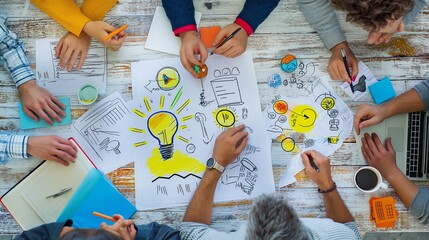 group of innovators brainstorming ideas for a disruptive technology