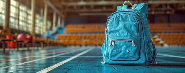 Obraz premium Blue school backpack