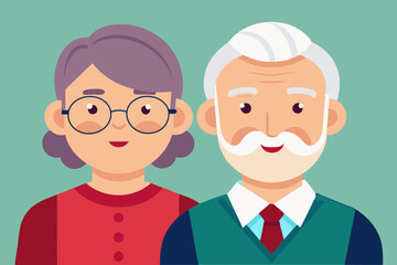 Grandmother and grandfather together. Grandparents. Elderly couple. A man and a woman of old age
