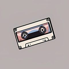 Obraz premium cassette, audio, tape, music, retro, isolated, old, sound, vintage, record, stereo, magnetic, white, media, vector, plastic, obsolete, object, compact, analogue, label, black, technology, play, record