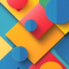 Abstract Colorful Geometric Shapes Design Background