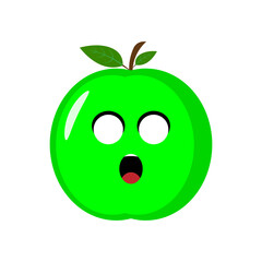 green apple icon emoji vector illustration. Illustration apple isolated on white backgrounds