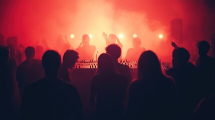 Potrait of silhouette Party music