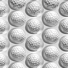 A design featuring a cyclical, repeating pattern of 3D modeled golf balls, presenting a visually engaging and sporty appearance.