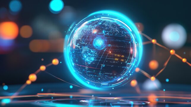 A multinational corporation's headquarters with quantum technology embedded in every aspect, from security to communication,