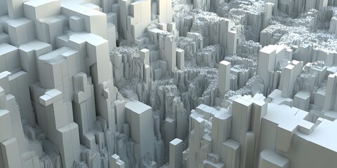 Abstract 3D Background with Geometric Shapes and White Color