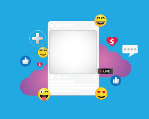 A vector of social media marketing connection and interaction.