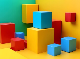 Fototapeta premium Colorful Geometric Shapes Abstract Background