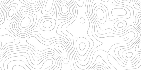 Ocean topographic line map with curvy wave isolines vector illustration. Abstract topographic contours map background, Vector contour topographic map. Cartography texture abstract banner use.	