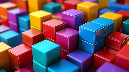 Obraz premium SWOT analysis, colorful blocks representing strengths and weaknesses, 3D illustration