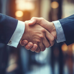 Two Businessman Handshake,  Partnership And Teamwork
