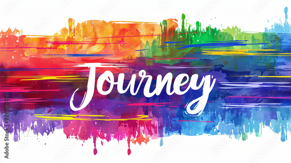 Poster immerse yourself in a lively watercolor backdrop that captures the essence of adventure and explorat