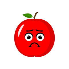 red apple icon emoji vector illustration. Illustration apple isolated on white backgrounds