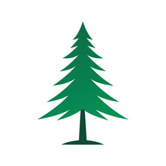 Pine Tree silhouette color vector image Art & Illustration.