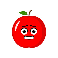 red apple icon emoji vector illustration. Illustration apple isolated on white backgrounds