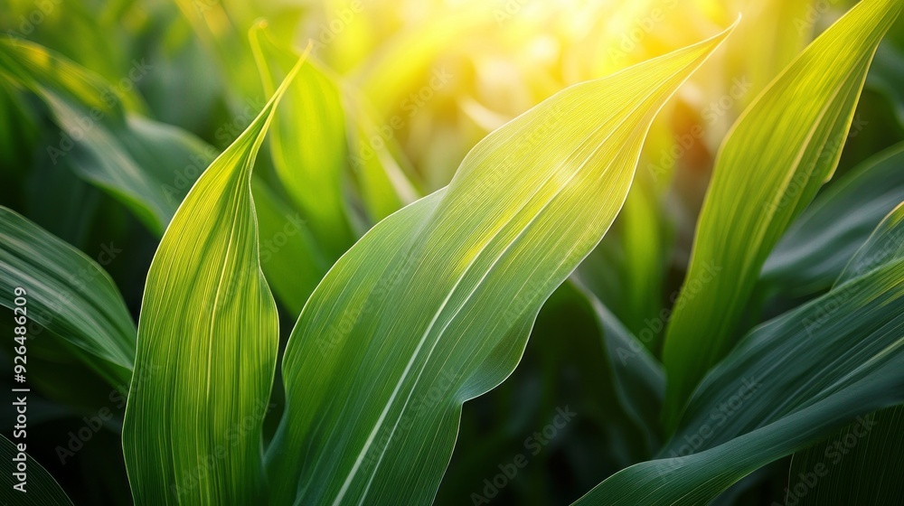 Aufkleber sunlight filters through vibrant green leaves, creating a serene atmosphere filled with warmth and l