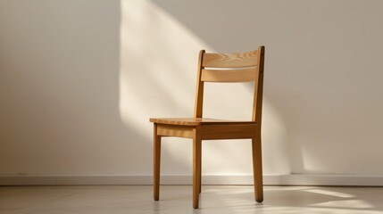 Fototapeta premium Wooden Chair in a Room with Sunlight