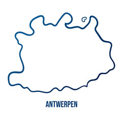 Antwerp, Belgian province simplified map. Abstract smooth blue gradient linear vector