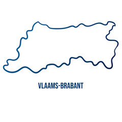 Obraz premium Brabant, Belgian province simplified map. Abstract smooth blue gradient linear vector