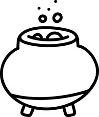 Hand Drawn Doodle Cauldron Outline