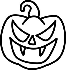 Hand Drawn Doodle Jack-O'-Lantern Outline