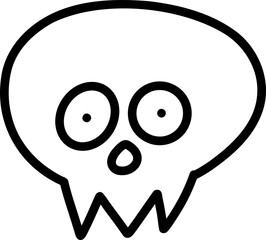 Hand Drawn Doodle Skull Outline