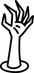 Hand Drawn Doodle Zombie Hand Outline