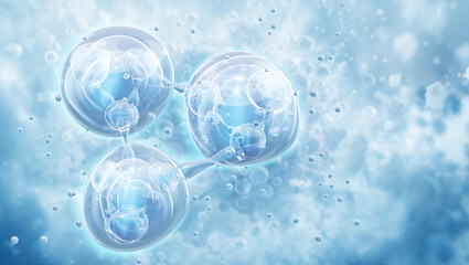 Collagen serum background. Skincare, anti-aging, beauty, cosmetic serum collagen, skin rejuvenation. Wrinkle reduction, skin hydration, elasticity. Hyaluronic acid, skincare biotechnology product 3D